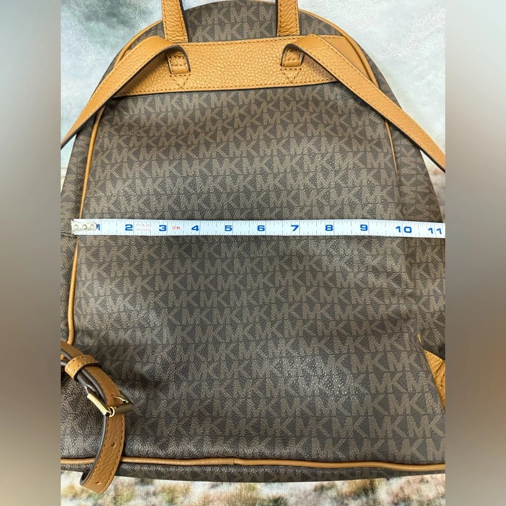 Michael Kors Brown Signature Large Jet Set Abbey Backpack